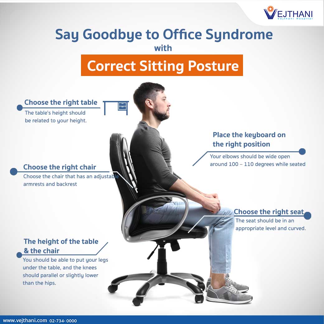 Say Goodbye to Office Syndrome with Correct Sitting Posture - Vejthani  Hospital