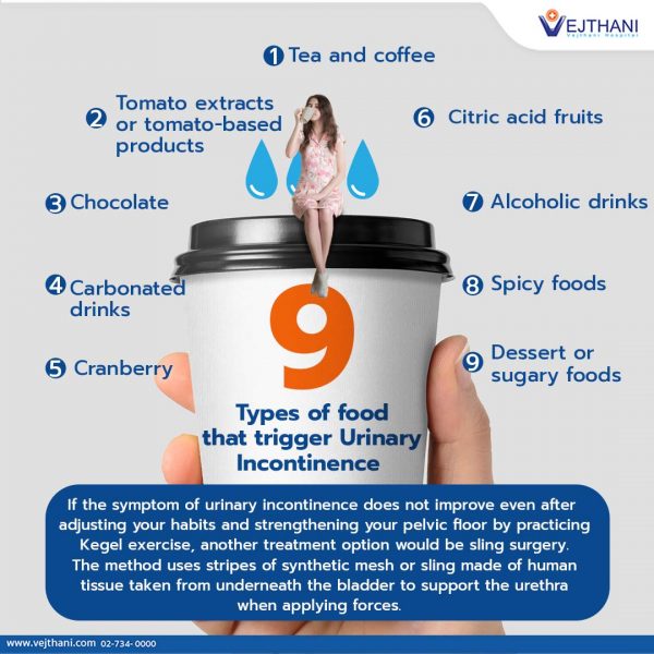 9 Types of food that trigger Urinary Incontinence | Vejthani