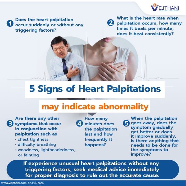 5 Signs of Heart Palpitations may indicate abnormality Vejthani