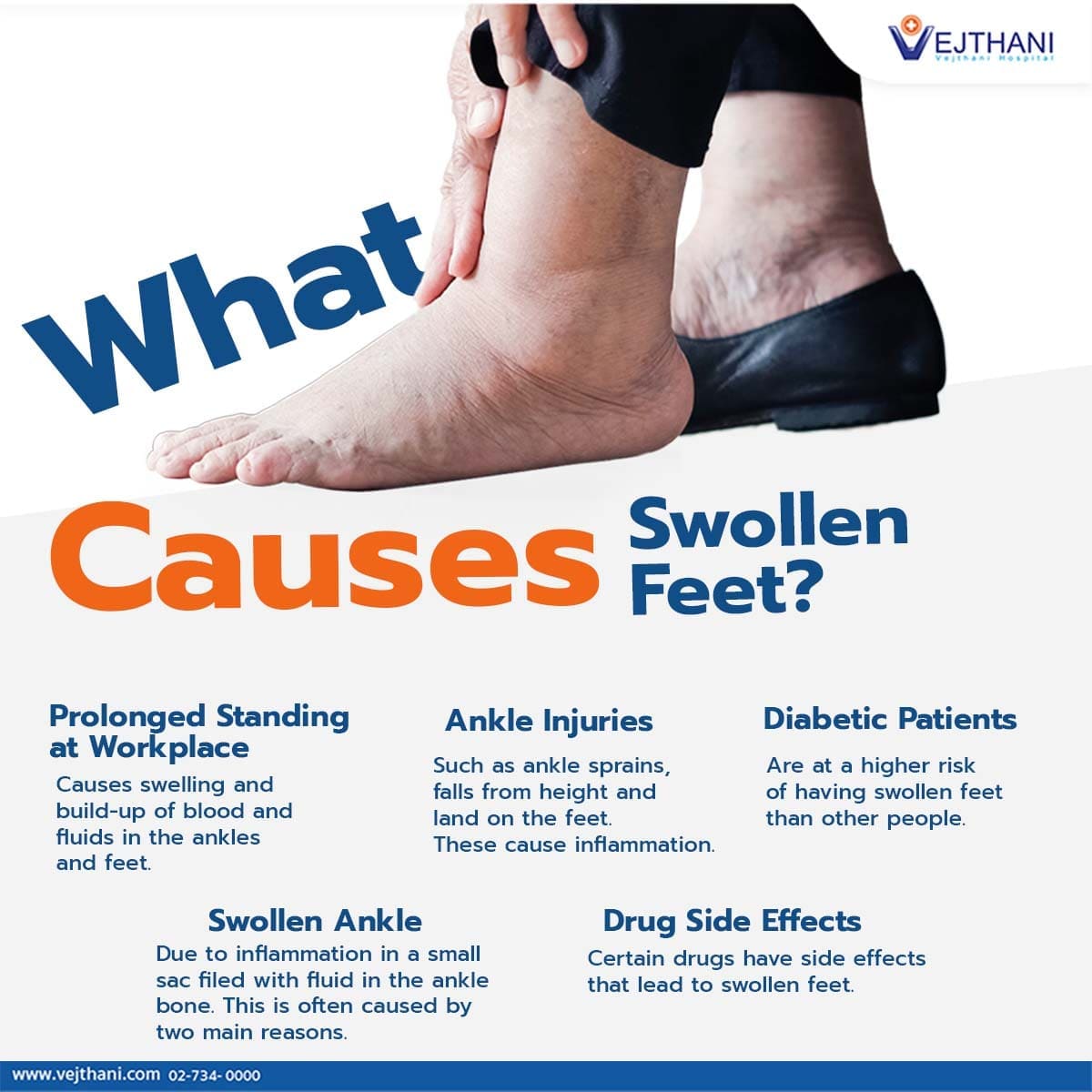 What Causes Swollen Feet Vejthani Hospital Jci Accredited