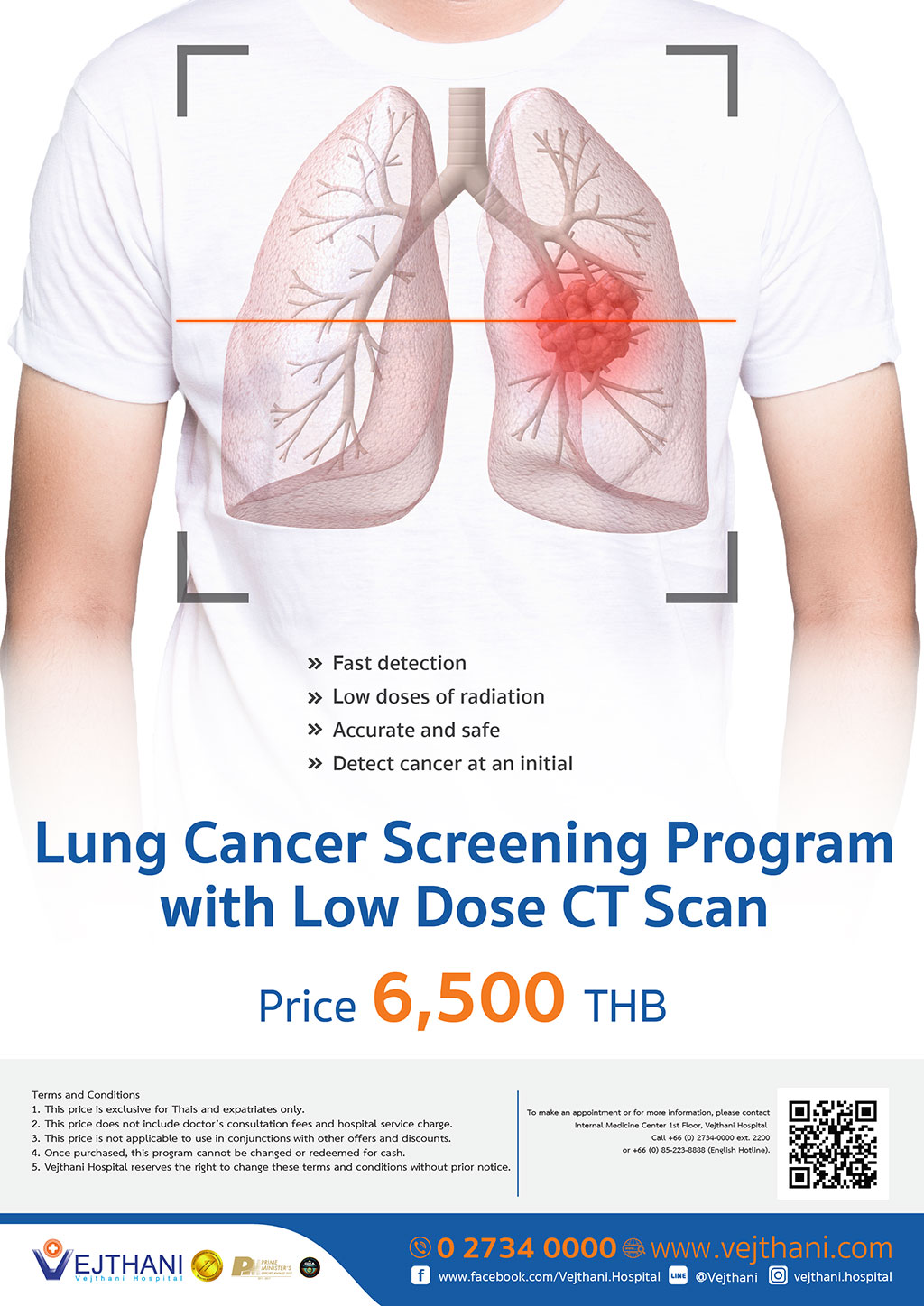 Lung Cancer Screening Program with Low Dose CT Scan - Vejthani Hospital | JCI Accredited International Hospital in