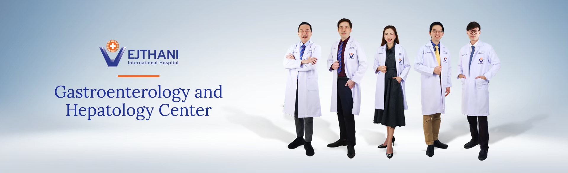 Gastroenterology and Liver Specialist Team at Vejthani Hospital, expert gastroenterologists and hepatologists in Thailand