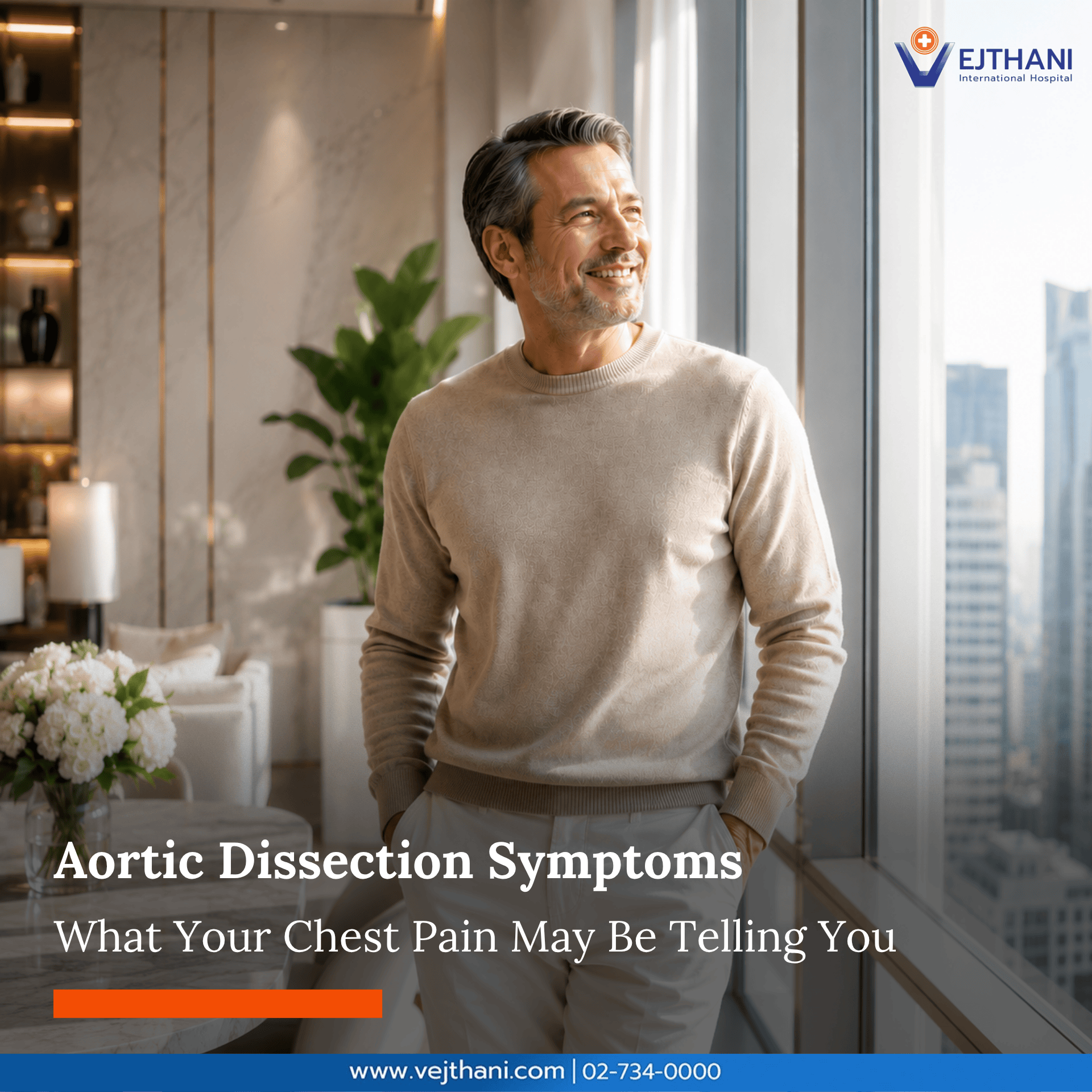 Aortic dissection symptoms often begin without warning, most commonly with sudden, severe tearing pain in the chest, back, or abdomen. The pain may become intensely severe within minutes, or feel like it is tearing through the chest into the back. At that moment, many people assume they are having a heart attack.